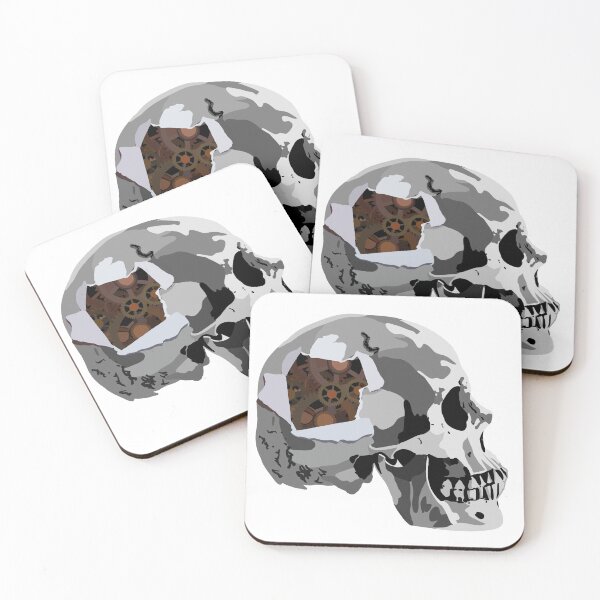 Item preview, Vintage steampunk Halloween gothic skull sticker designed and sold by Vanessa Valenzuela.