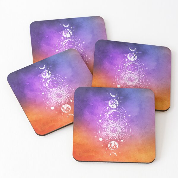 Item preview, Dorm Art - Cosmic Aesthetic Sun, Moon, and Planets in Watercolor Nebula Universe designed and sold by Trish Dish.