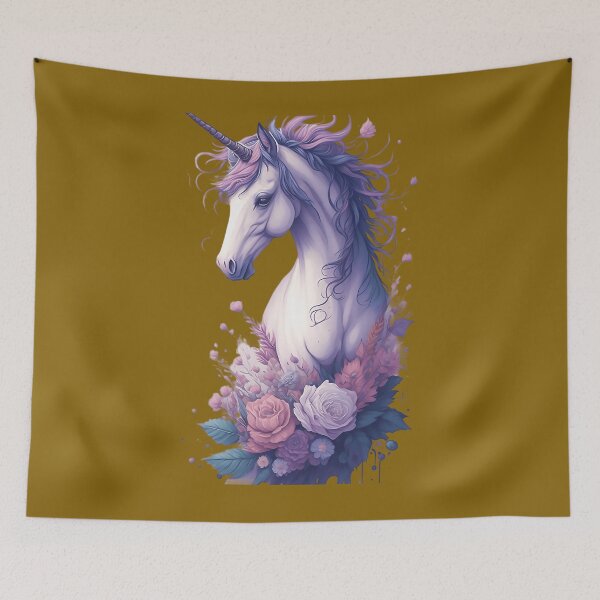 Item preview, Aesthetic Grunge Unicorn with Floral Splash   	 designed and sold by ruzvguehbnj18.