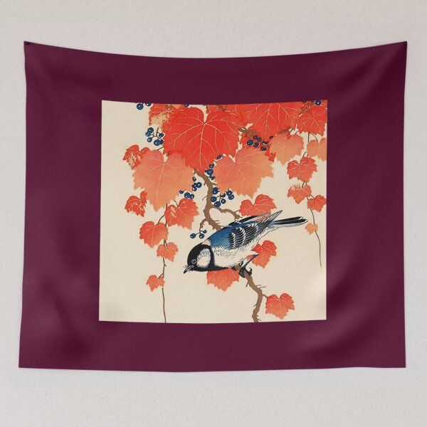 Item preview, Vintage Japanese Jay and Autumn Grapevine   Acrylic Block 	 designed and sold by ircnhugxiay69.