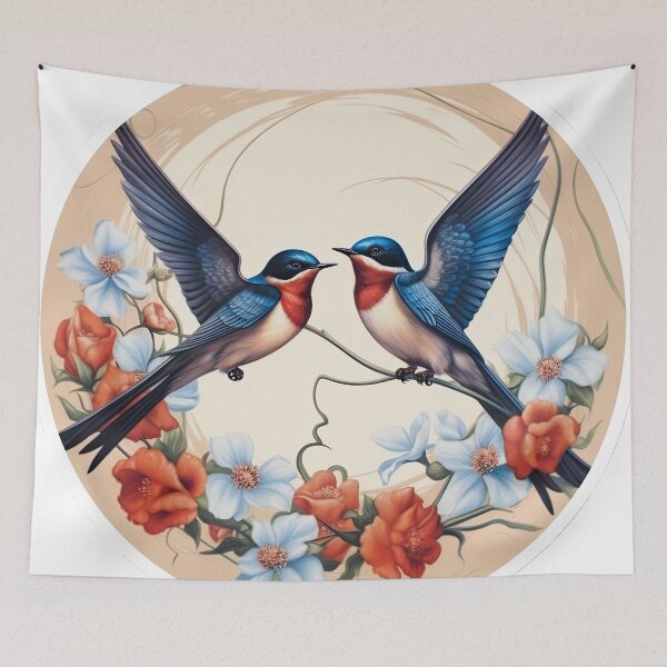 Item preview, swallows with inscription designed and sold by abmkf.
