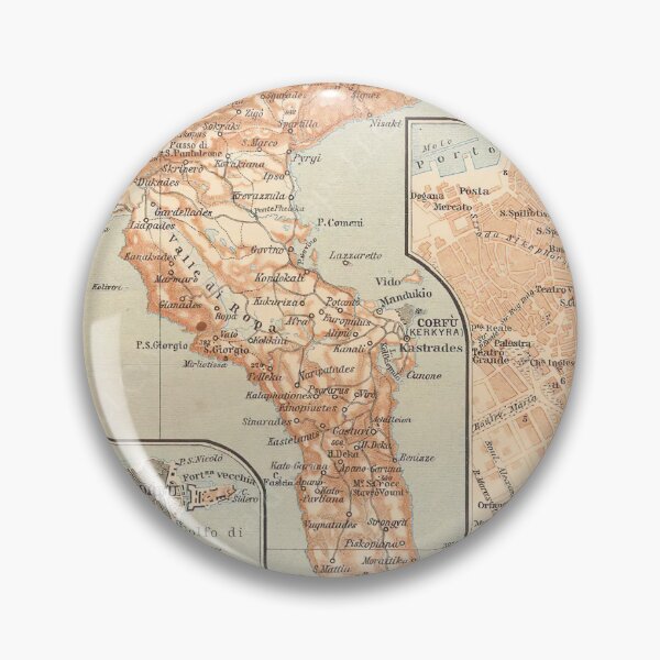 Item preview, Vintage Map of Corfu Greece (1911) designed and sold by BravuraMedia.