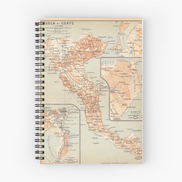 Item preview, Vintage Map of Corfu Greece (1911) designed and sold by BravuraMedia.