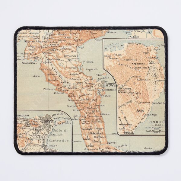 Item preview, Vintage Map of Corfu Greece (1911) designed and sold by BravuraMedia.