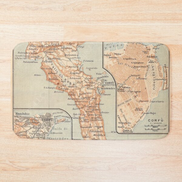 Item preview, Vintage Map of Corfu Greece (1911) designed and sold by BravuraMedia.