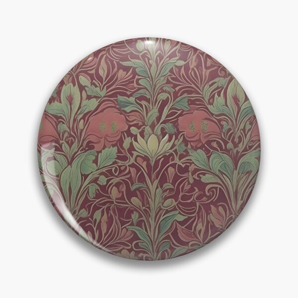 Item preview, Embrace Nature's Charm with a Burgundy Floral Pattern Inspired by William Morris Honeysuckle &Tulip designed and sold by Tamas Das.