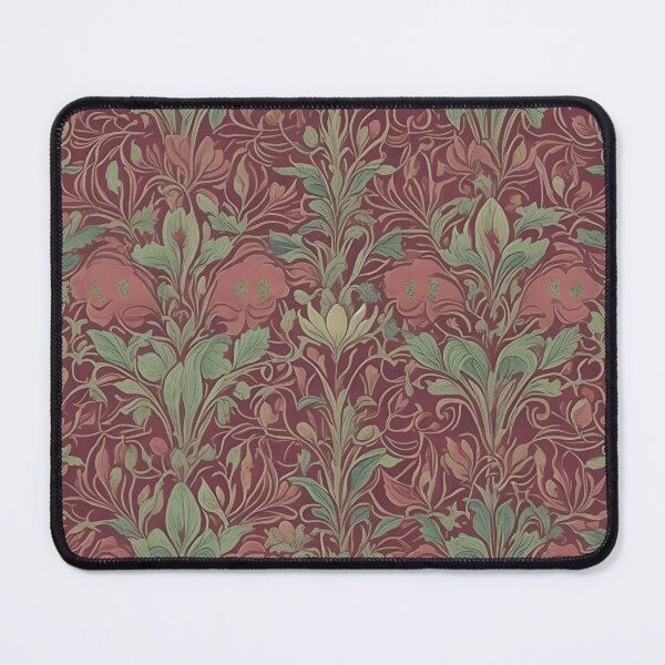 Item preview, Embrace Nature's Charm with a Burgundy Floral Pattern Inspired by William Morris Honeysuckle &Tulip designed and sold by Tamas Das.