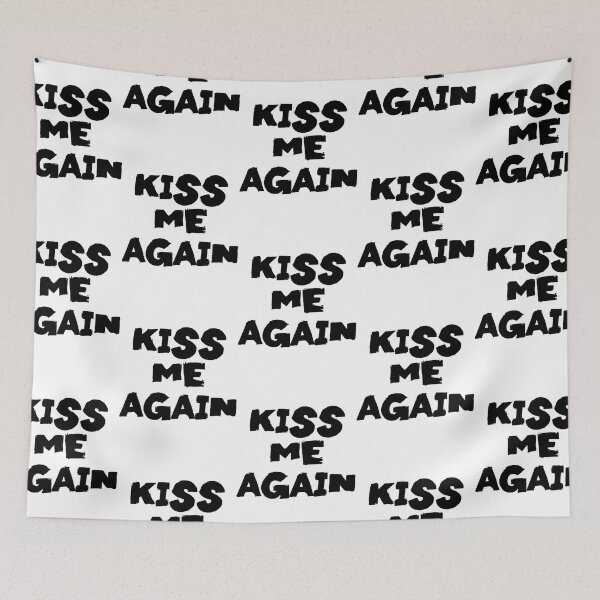 Item preview, Kiss Me Again Text Monochrome White designed and sold by Maryfeenland.
