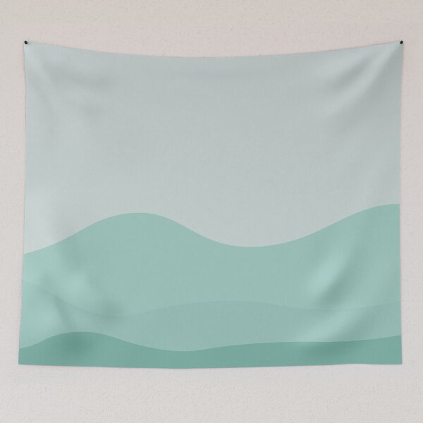 Item preview, Aesthetic Soft Teal Mountains designed and sold by GoodJobLola.