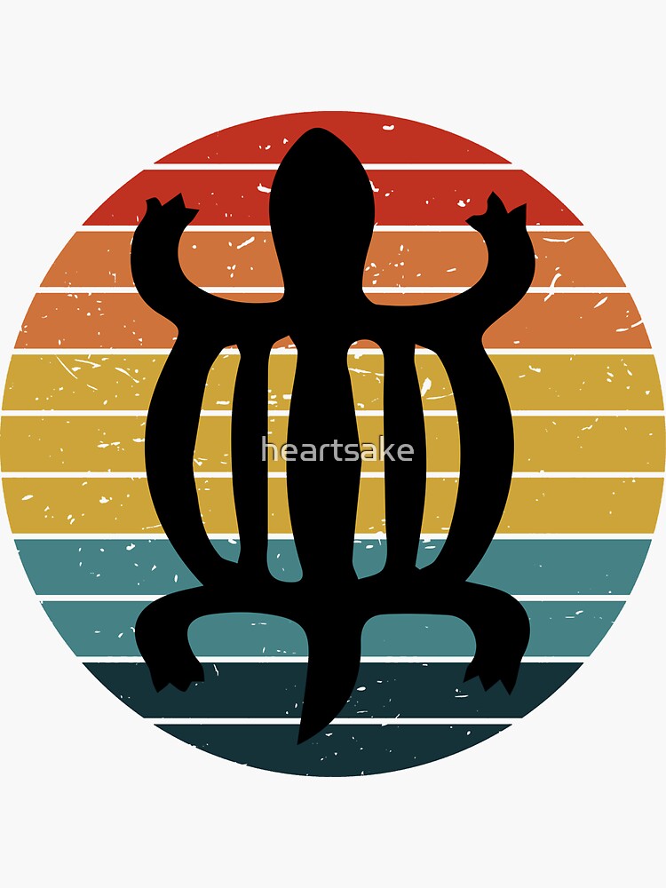 Thumbnail 3 of 3, Sticker, Adinkra Denkyen African Crocodile Symbol designed and sold by heartsake.