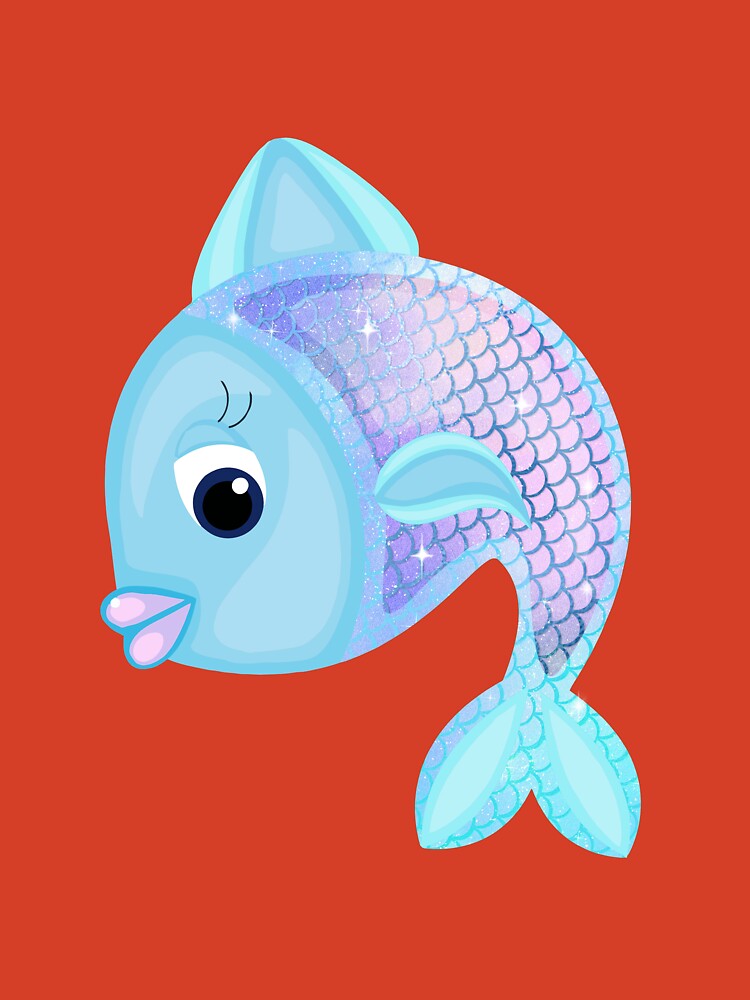 Blue and Pink Cartoon Fish Kids T-Shirt for Sale by Whimsydesigns