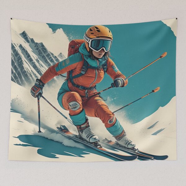Item preview, Retro ski print ilustration  designed and sold by judyharriss.