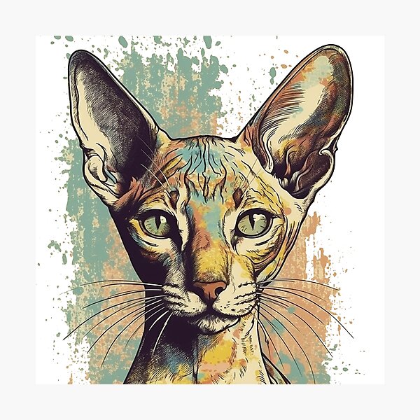 Artikelvorschau, Oriental Shorthair and German Pointer-inspired digital art: Hyperrealistic Feline entworfen und verkauft von DooodleGod.
