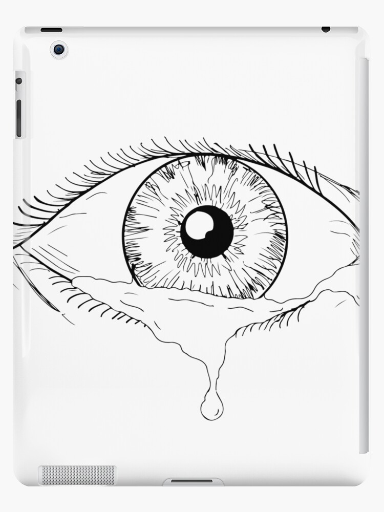 Print leak Illustration of a Crying Eye With Teardrop Black and White  Ballpoint Pen Drawing Art Print A5, A6 - Etsy Israel