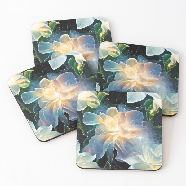 Item preview, White Translucent Gardenia Flowers designed and sold by ShakaLife.org.
