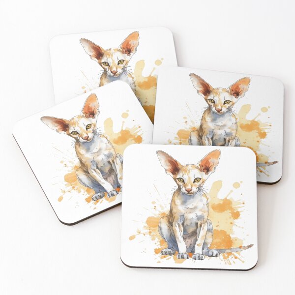 Item preview, Oriental Shorthair Watercolor Painting: Unique feline art capturing fur, whiskers, and paws' designed and sold by DooodleGod.