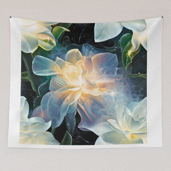 Item preview, White Translucent Gardenia Flowers designed and sold by ShakaLife.org.