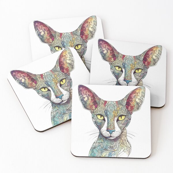 Artikelvorschau, Hand-Drawn Oriental Shorthair Portrait Upgrades Feline Living entworfen und verkauft von DooodleGod.
