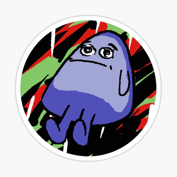 Grimace with Green and Red Background Sticker