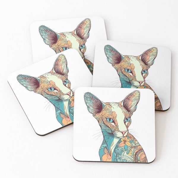 Artikelvorschau, Your Curious Side with WhimsiCat's Hand-Drawn Oriental Shorthair Artisan File entworfen und verkauft von DooodleGod.