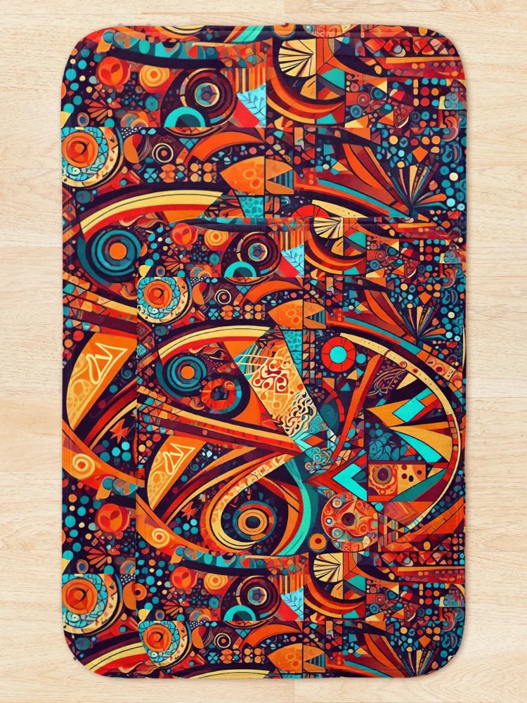 Thumbnail 5 of 6, Bath Mat, Dynamic Abstract Patterns designed and sold by Aarakaruturi.