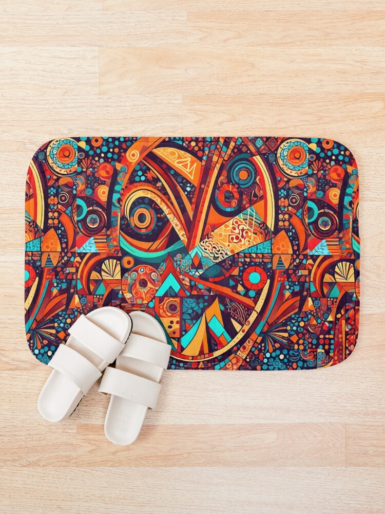 Thumbnail 1 of 6, Bath Mat, Dynamic Abstract Patterns designed and sold by Aarakaruturi.