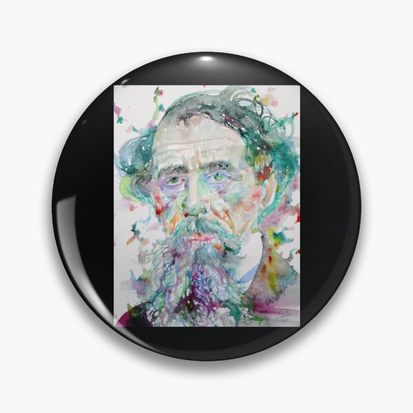 Item preview, CHARLES DICKENS - watercolor portrait.4 designed and sold by garibay-wendiex.