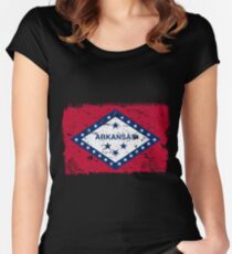 Arkansas Vintage Flag Women's Fitted Scoop T-Shirt