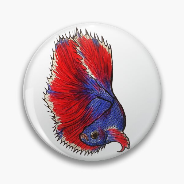 Item preview, Red And Blue Betta Fish designed and sold by crystallinesoup.