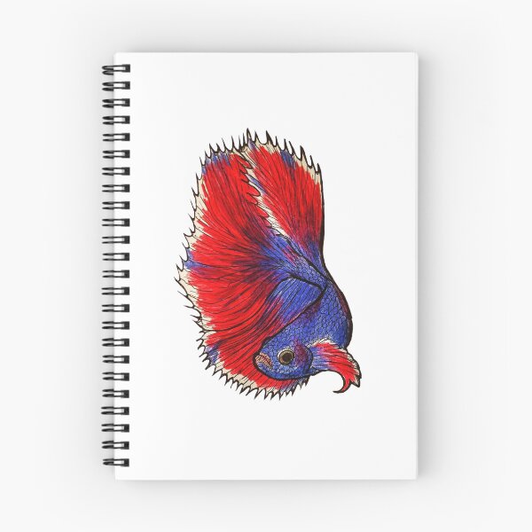 Item preview, Red And Blue Betta Fish designed and sold by crystallinesoup.