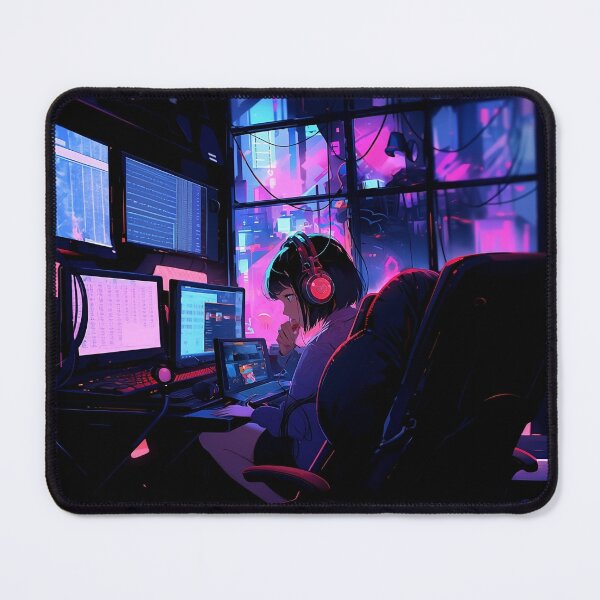 Item preview, Tokyo Cyberpunk Neon Girl Hacker designed and sold by Sir Meow Meow.