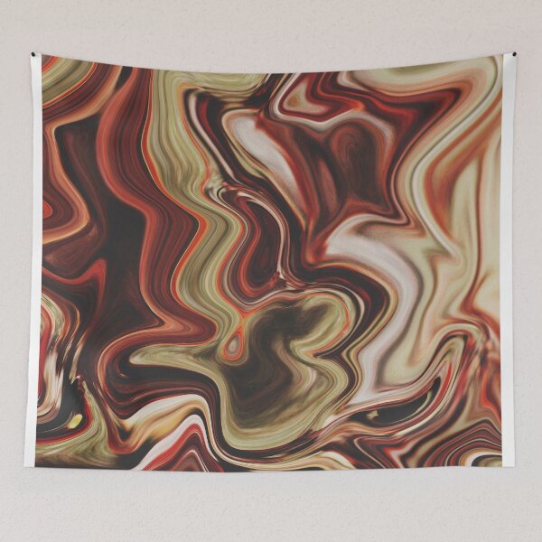 Item preview, Eryk - Contemporary Abstract - Fluid Painting - Marbling Art - Bran Red designed and sold by Studio Grafiikka.