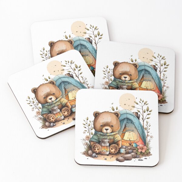 Item preview, Cute Camping Bear Watercolor designed and sold by BobilandStore.