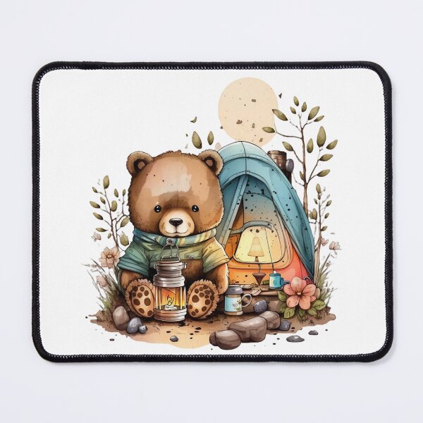 Item preview, Cute Camping Bear Watercolor designed and sold by BobilandStore.