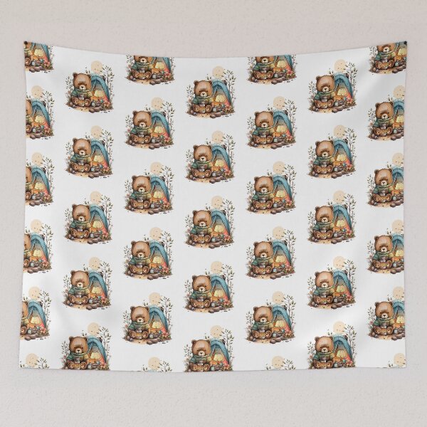 Item preview, Cute Camping Bear Watercolor designed and sold by BobilandStore.