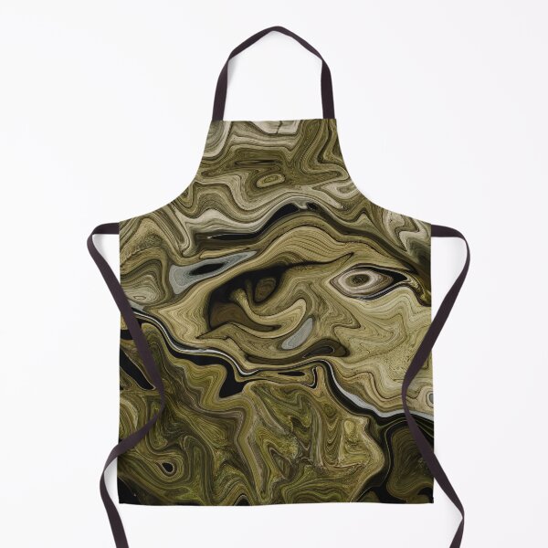 Aperçu de l'œuvre Emile - Contemporary Abstract - Fluid Painting - Marbling Art - Dark Khaki créée et vendue par Studio Grafiikka.