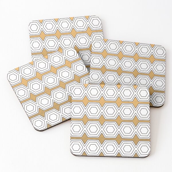 Artikelvorschau, Geometric Hexagon Pattern 01 - Off White  entworfen und verkauft von Studio Grafiikka.