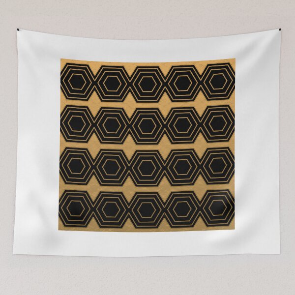 Artikelvorschau, Geometric Hexagon Pattern 01 - Black entworfen und verkauft von Studio Grafiikka.