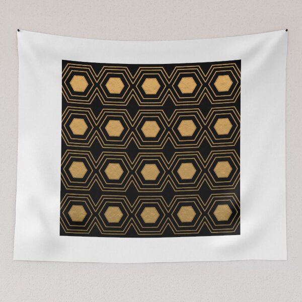 Artikelvorschau, Geometric Hexagon Pattern 02 - Black entworfen und verkauft von Studio Grafiikka.