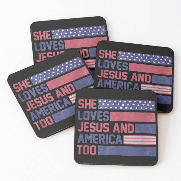 Artikelvorschau, Retro She loves Jesus and America Too 4. Juli USA Flag Tank Top entworfen und verkauft von mildredgap.