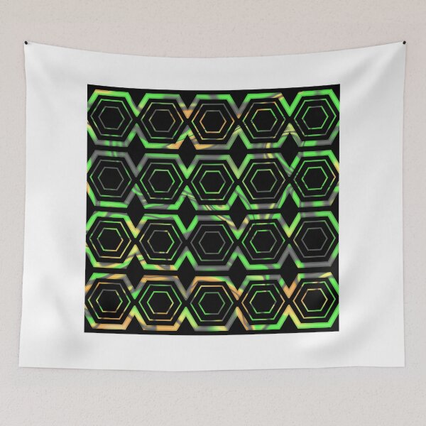 Artikelvorschau, Geometric Hexagon Pattern - Lime Green entworfen und verkauft von Studio Grafiikka.