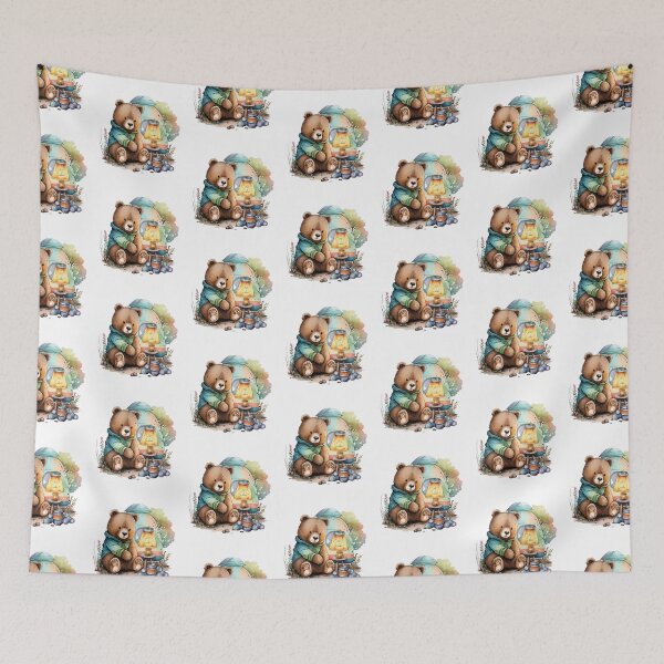 Item preview, Bear Camping Watercolor designed and sold by BobilandStore.