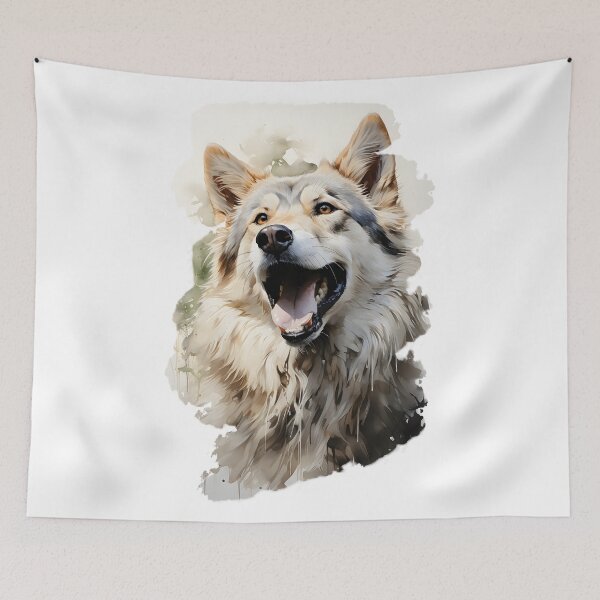 Item preview, Playful Wolf: Digital Art Painting with Realistic Watercolor Style designed and sold by BNCH44.