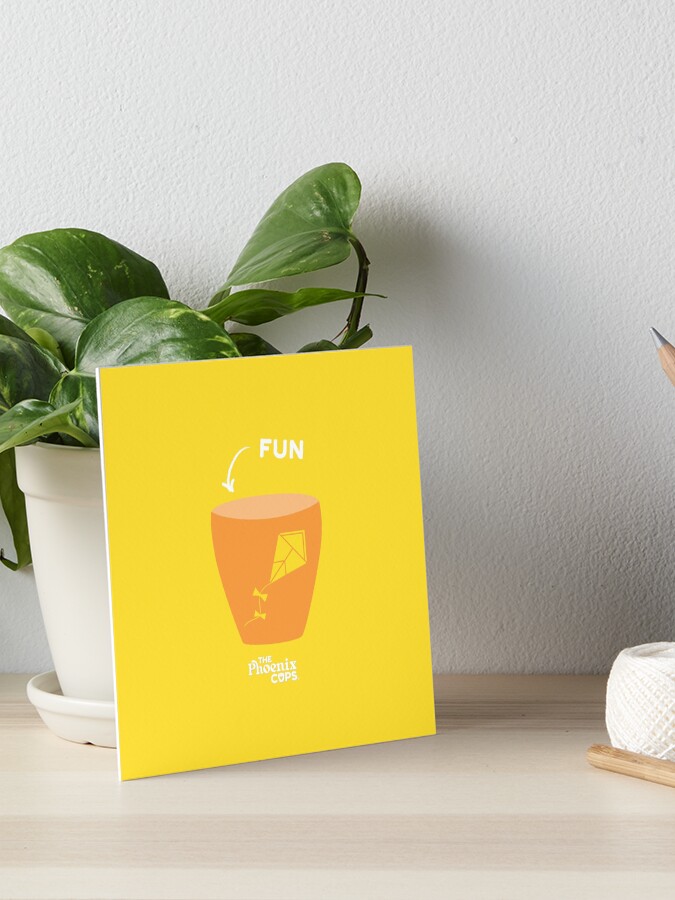 Thumbnail 1 of 2, Art Board Print, Fun Cup - white text designed and sold by PhoenixSupport.