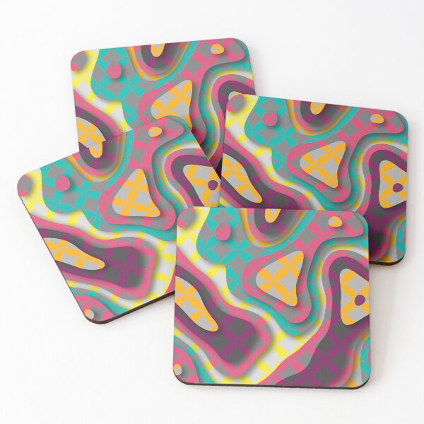 Artikelvorschau, Geometric Circle Pattern - Turquoise, pink, yellow entworfen und verkauft von Studio Grafiikka.