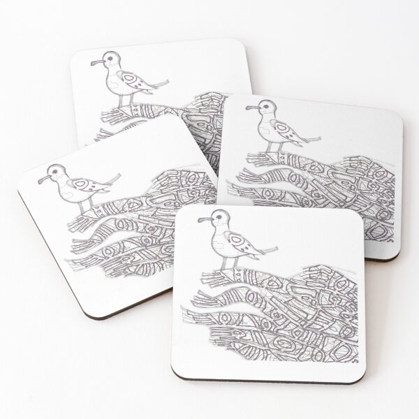 Item preview, Seagull on beached tree roots designed and sold by Shannon Thomas.