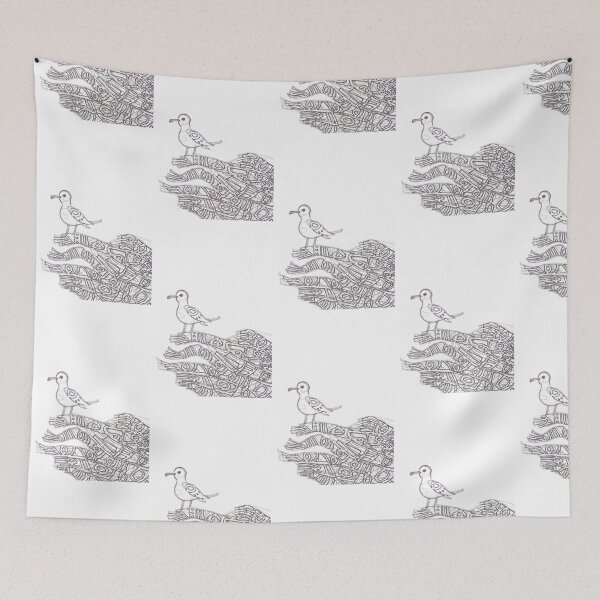 Item preview, Seagull on beached tree roots designed and sold by Shannon Thomas.
