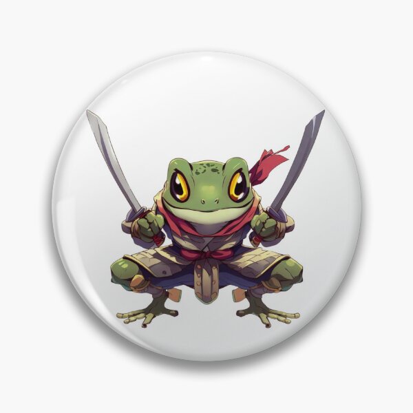 Item preview, Warrior frog with two swords anime style designed and sold by GroundhogMs.