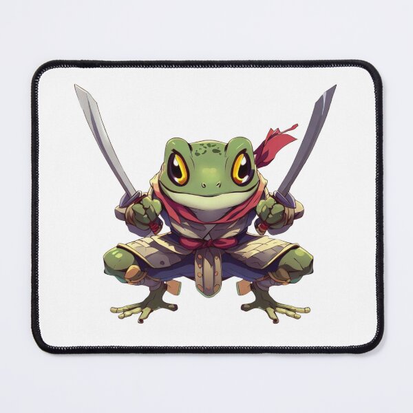 Item preview, Warrior frog with two swords anime style designed and sold by GroundhogMs.