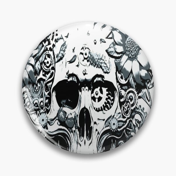 Item preview, Mecha skull geared with flowers  designed and sold by artzyrrone.